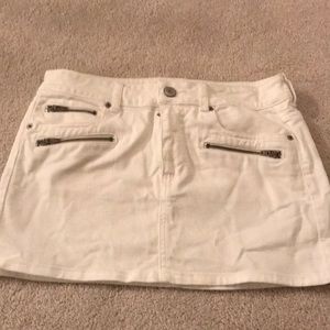 White Jean Mini Skirt